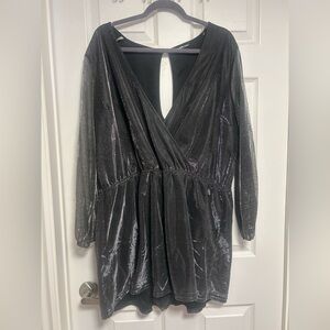Charlotte Russe Shimmering Black/Silver Romper